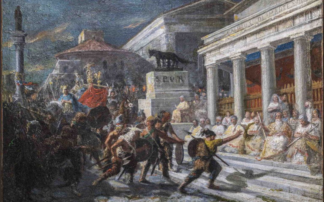 Brennus’ Gaul pulling Marco Papirio’s beardGIUSEPPE SCIUTI