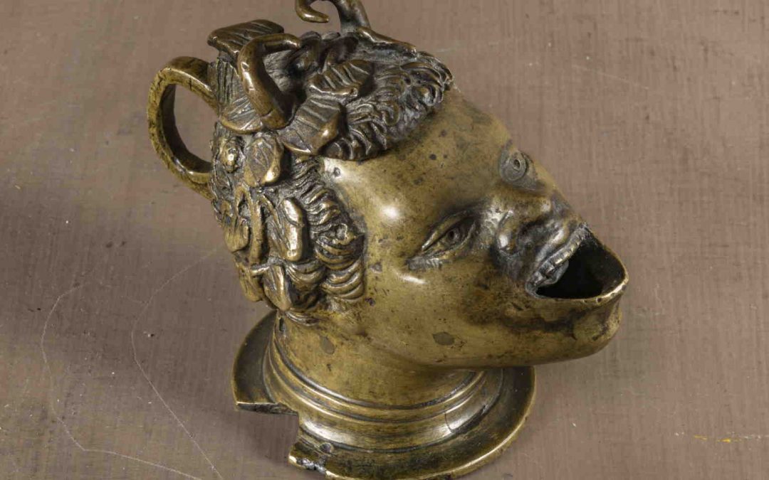 Satyr head oil lampWORKSHOP OF ANDREA RICCIO