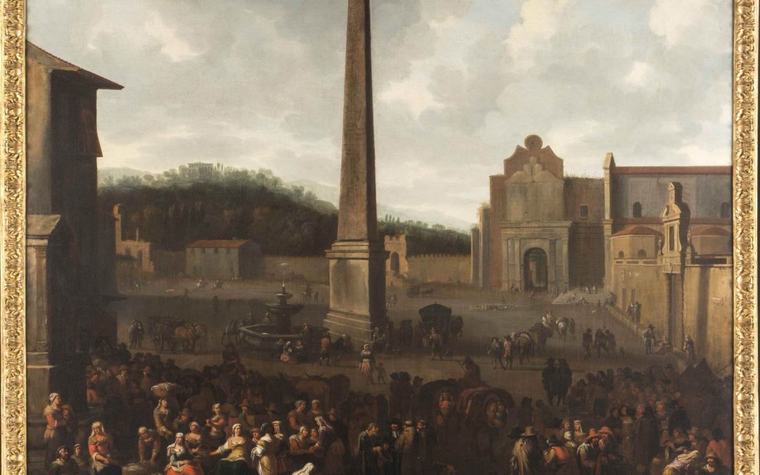 The market in Piazza del PopoloJACOB VAN HUCHTENBURGH